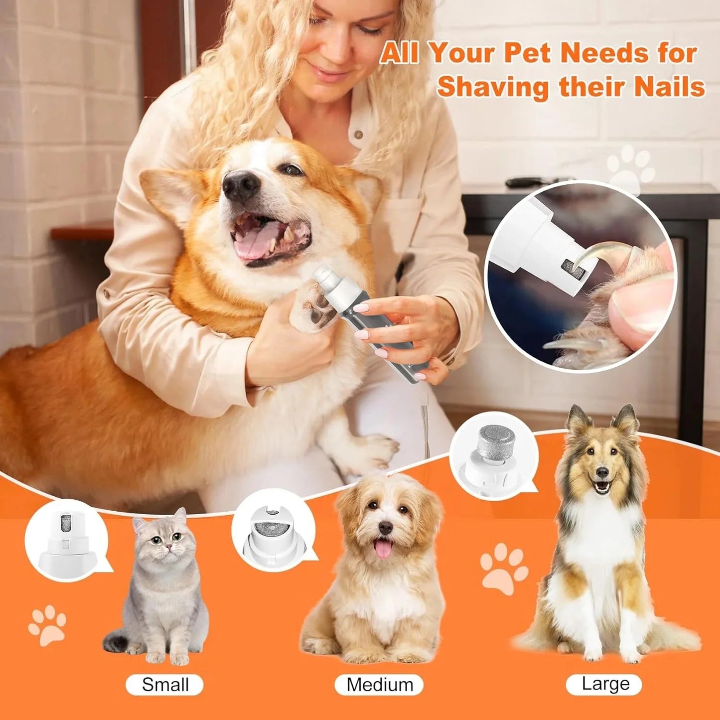 4 in 1 Dog Grooming Clippers Kit with LED Display,Waterproof Dog Clippers Cordless for Thick Hair,Low Noise Dog Hair Trimmer for Dogs Cats Animals
