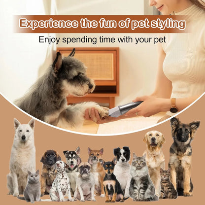 4 in 1 Dog Grooming Clippers Kit with LED Display,Waterproof Dog Clippers Cordless for Thick Hair,Low Noise Dog Hair Trimmer for Dogs Cats Animals