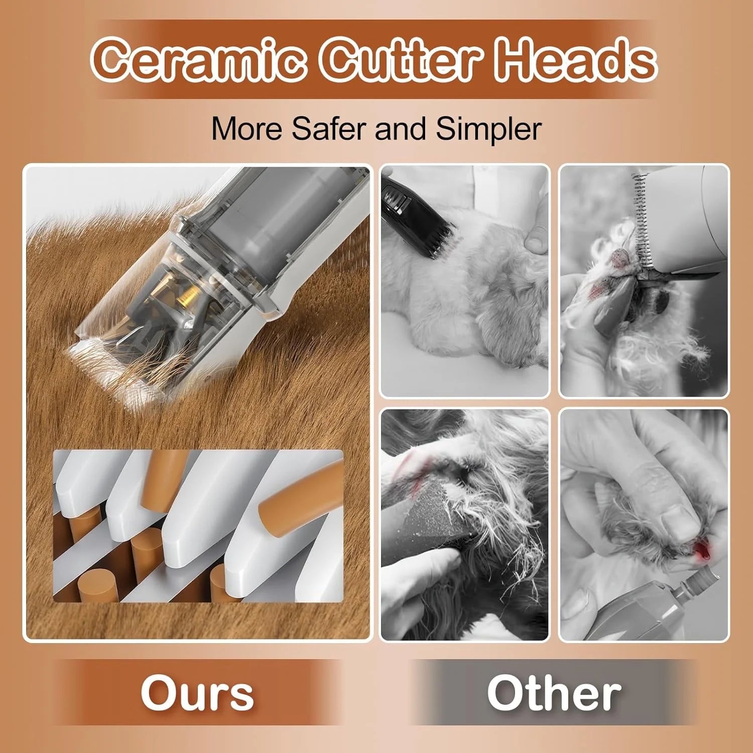 4 in 1 Dog Grooming Clippers Kit with LED Display,Waterproof Dog Clippers Cordless for Thick Hair,Low Noise Dog Hair Trimmer for Dogs Cats Animals